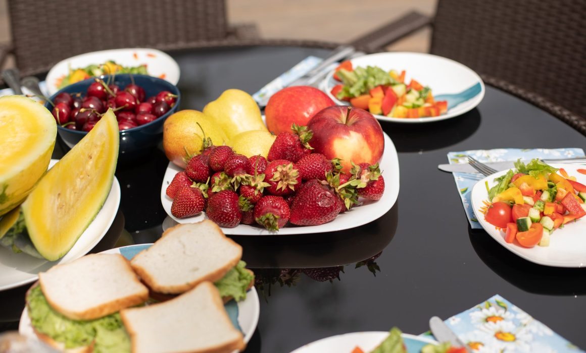 selection of fruits from hotel breakfast